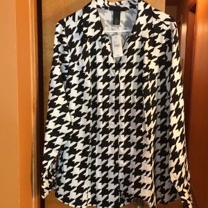 Lane Bryant Printed Button Down Shirt